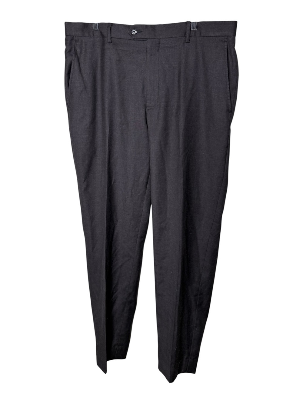Santorelli Luxury Serge Romeo Charcoal Gray Dress Pants Size 38 Wool Trousers